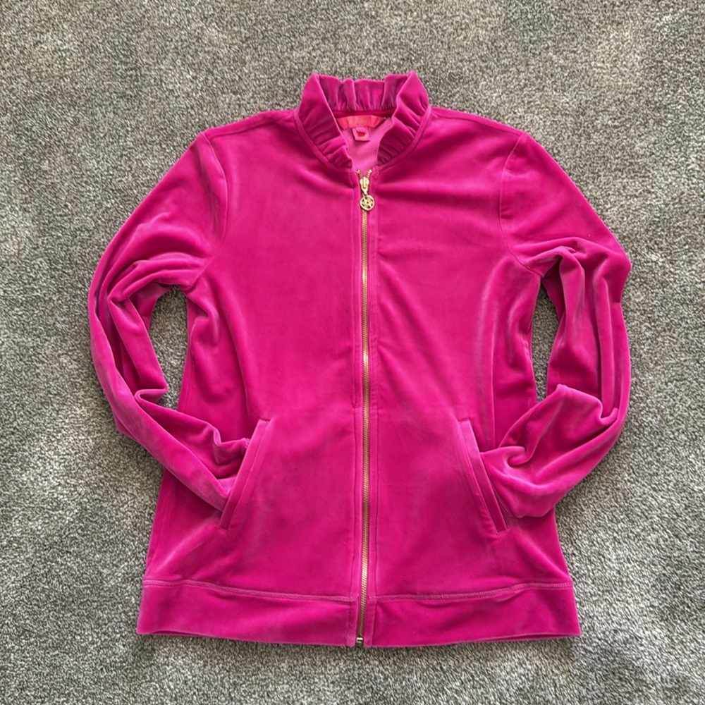 Lilliy Pulitzer Jayla Velour Ruffle Jacket Size S - Picture 10 of 10